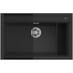   Elleci BEST 130 Workstation Szett G40 Nero gránit egymedencés mosogatótál