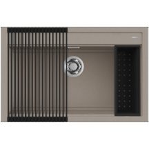   Elleci BEST 130 Workstation Szett G43 Tortora gránit egymedencés mosogatótál