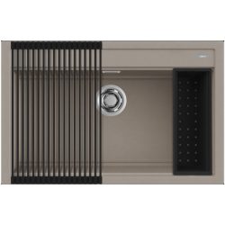 Elleci BEST 130 Workstation Szett G43 Tortora gránit egymedencés mosogatótál