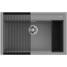   Elleci BEST 130 Workstation Szett G48 Cemento gránit egymedencés mosogatótál