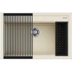   Elleci BEST 130 Workstation Szett G62 Bianco antico gránit egymedencés mosogatótál
