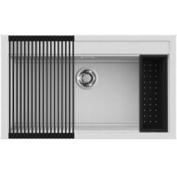 Elleci BEST 360 Workstation Szett G68 Bianco gránit egymedencés mosogatótál