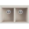 Elleci QUADRA 350 G39 Bianco soft gránit kétmedencés mosogatótál