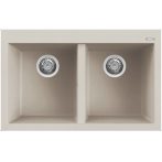 Elleci QUADRA 350 G39 Bianco soft gránit kétmedencés mosogatótál Elleci QUADRA 350 G39 Bianco soft gránit kétmedencés mosogatótál