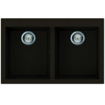   Elleci QUADRA 350 G78 Espresso gránit kétmedencés mosogatótál