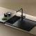 Elleci UNICO 300 K86 Black kerámia csepptálcás mosogatótál