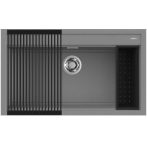  Elleci BEST 360 Workstation Szett M73 Titanium gránit egymedencés mosogatótál