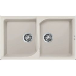 Elleci EGO 450 G39 Bianco soft gránit kétmedencés mosogatótál