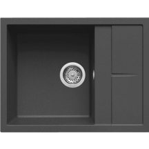   Elleci UNICO 125 M70 Nero metal gránit csepptálcás mosogatótál