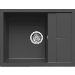 Elleci UNICO 125 M70 Nero metal gránit csepptálcás mosogatótál